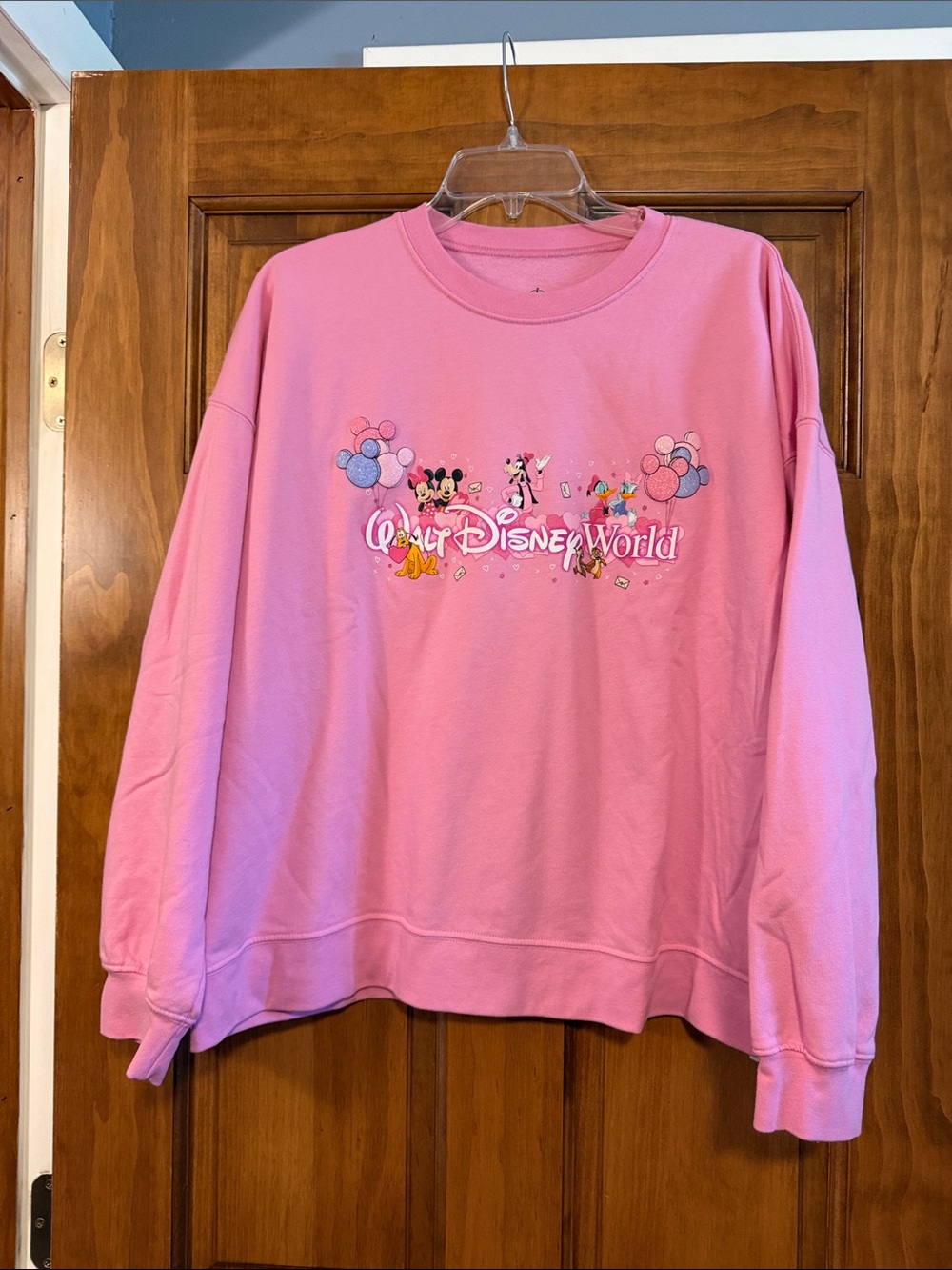 Disney Pink Walt Disney World Crewneck Sweatshirt - Size Large